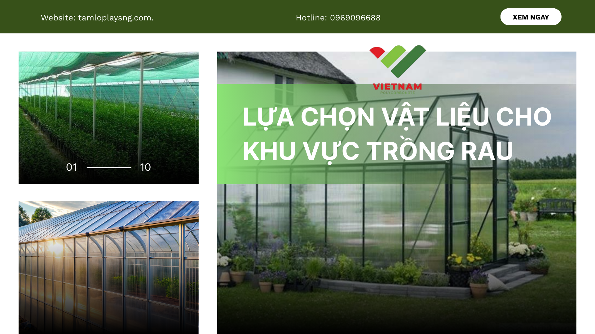 Lựa chọn vật liệu cho khu vực trồng rau: Polycarbonate có phải vật liệu tối ưu?