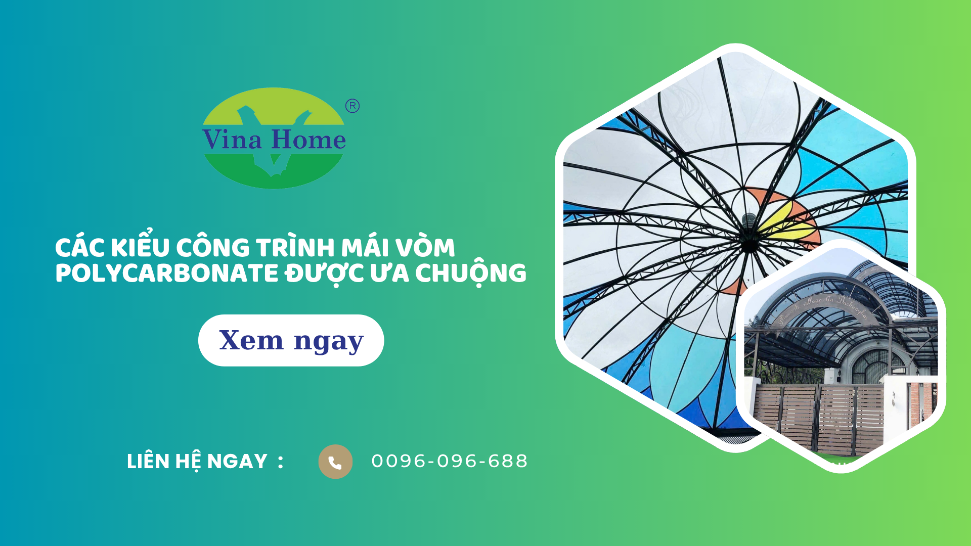 Các phong cách thiết kế mái vòm Polycarbonate được ưa chuộng hiện nay
