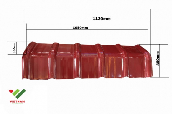 Úp nóc tôn nhựa PVC 6 sóng