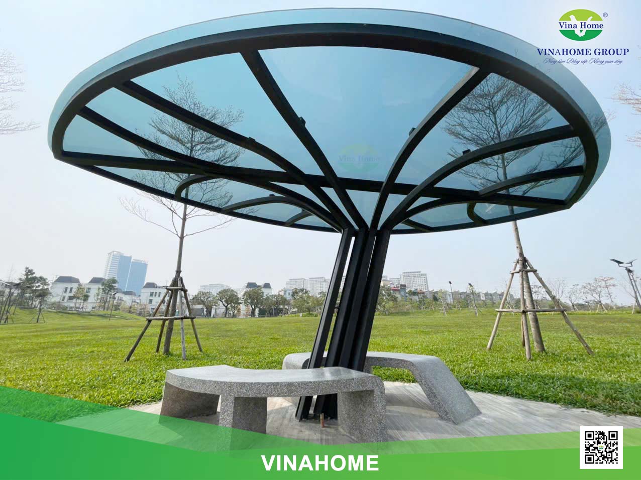 Công trình mái Poly chòi nghỉ mát tại Park City Hà Đông, Hà Nội
