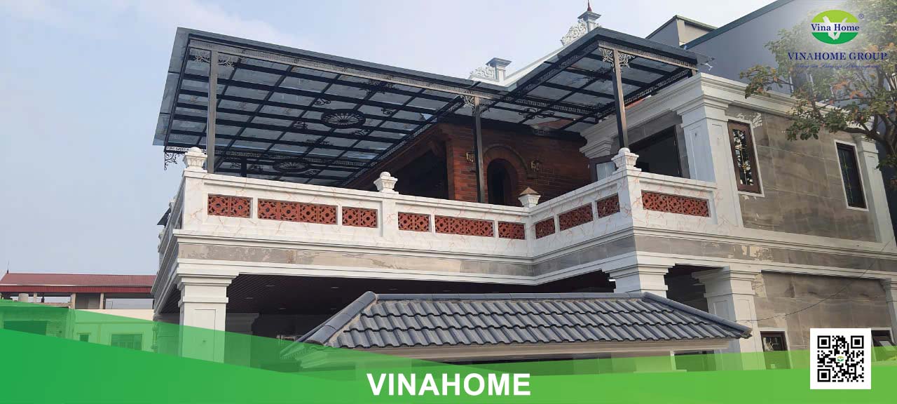 Công trình mái sân tầng 2 nhà dân.
