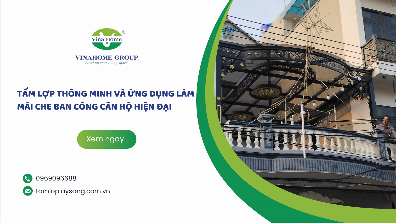 Tấm Lợp Thông Minh Và Ứng Dụng Làm Mái Che Ban Công Căn Hộ Hiện Đại