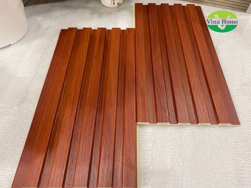 Tấm nhựa ốp tường Nano nâu đỏ