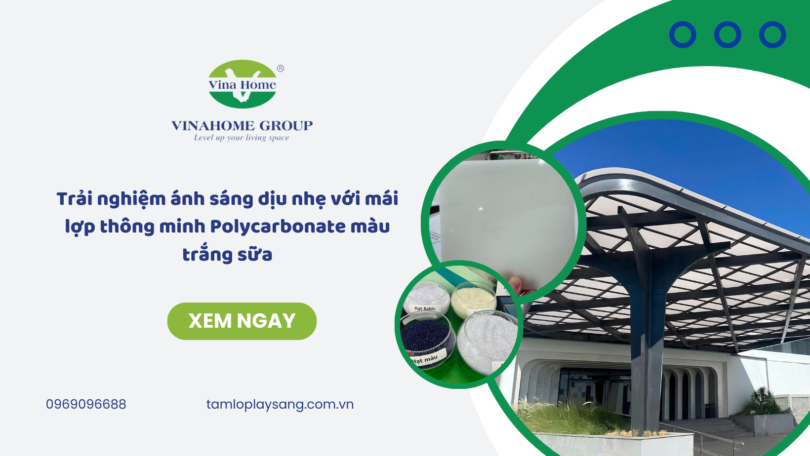 Trải nghiệm ánh sáng dịu nhẹ với mái lợp thông minh Polycarbonate màu trắng sữa